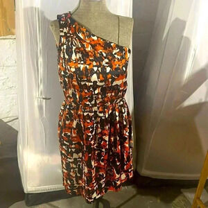 Banana Republic Satiny Dress,  One shoulder, Size 4
